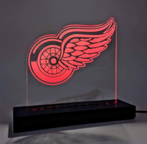 Laser engraved Acrylic LED light with black acrylic base